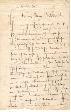 Brief Weschke - Ohme, Seite 1