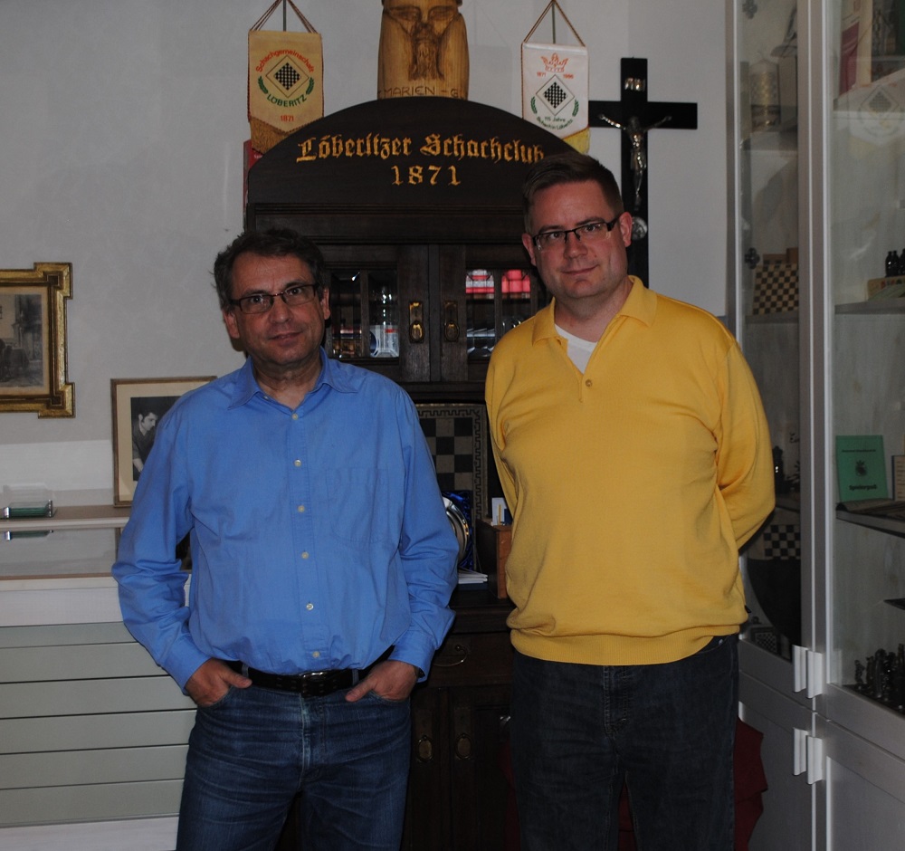 Hans-Jürgen Fresen und Matthias Limberg im Löberitzer Schachmuseum